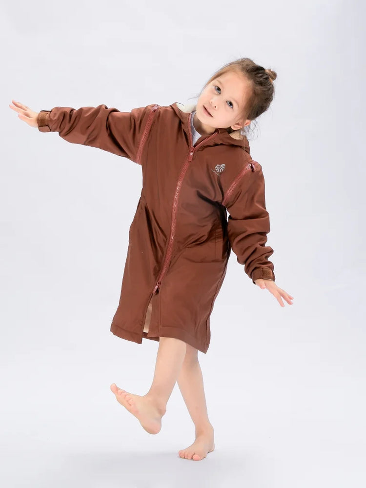 Seasnail Swim Parka For Kids- Caramel