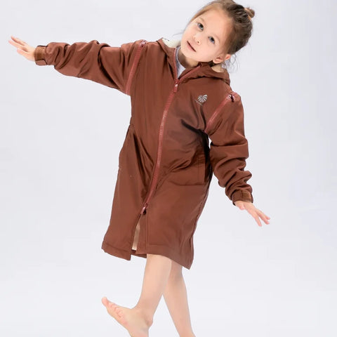 Seasnail Swim Parka For Kids- Caramel