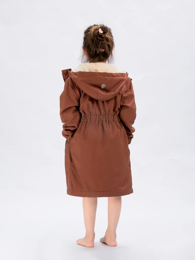 Seasnail Swim Parka For Kids- Caramel