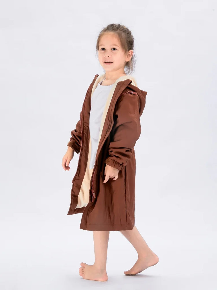 Seasnail Swim Parka For Kids- Caramel