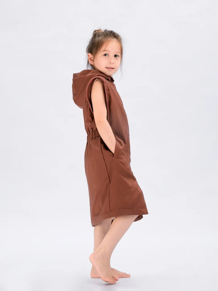 Seasnail Swim Parka For Kids- Caramel