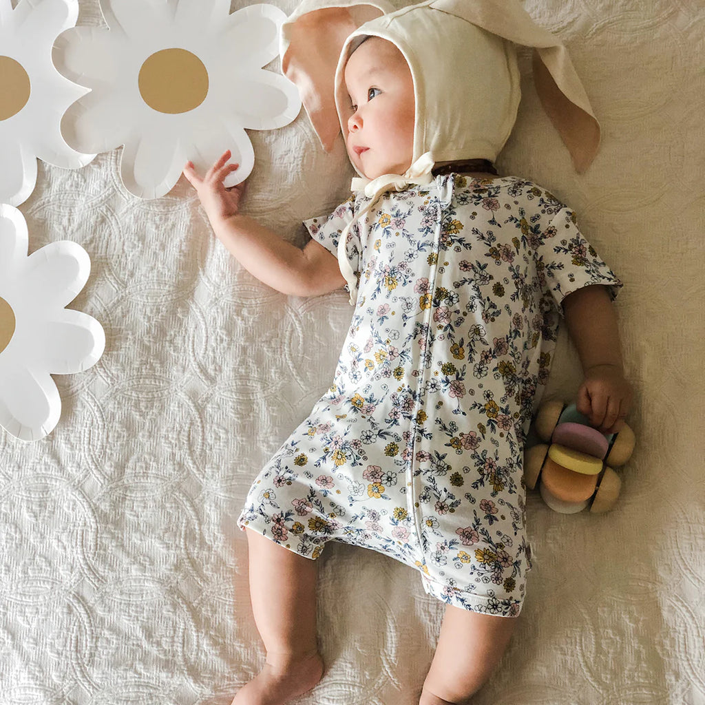 BEBE MAE ORGANIC SHORT SLEEVE ROMPER