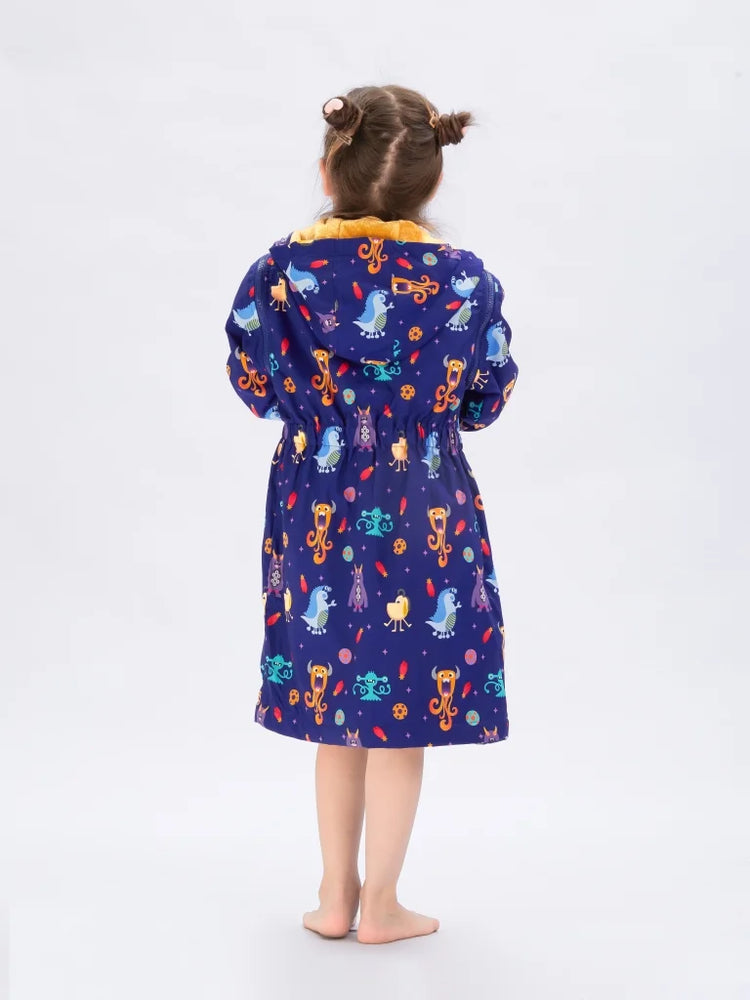 Seasnail Swim Parka For Kids- Indigo Monster