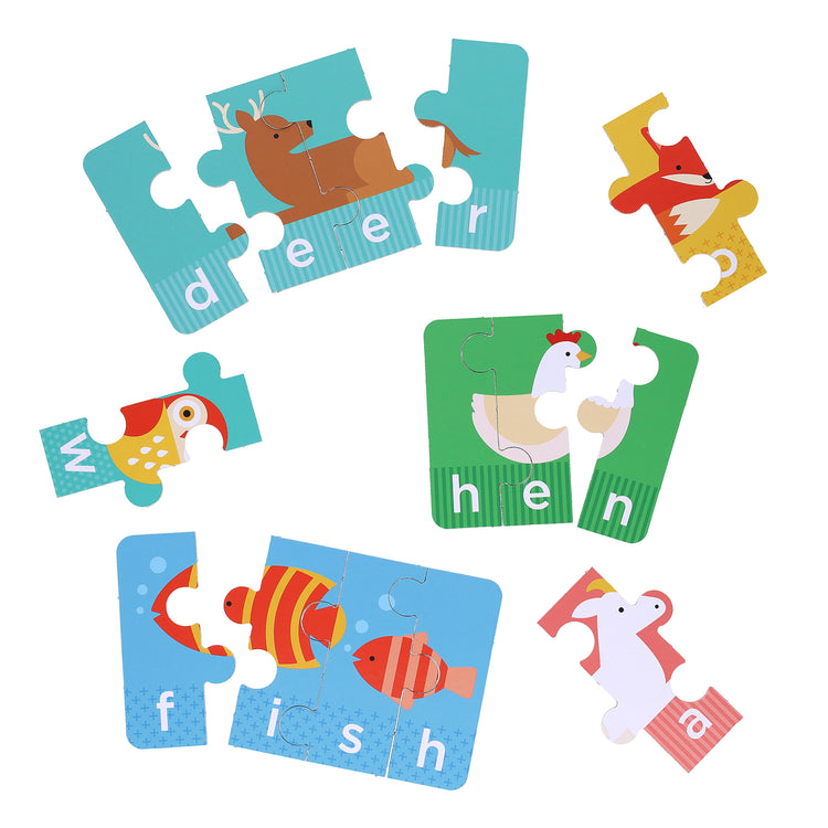 PETIT COLLAGE Spelling Puzzles - Animals Multi-Coloured 22x6.7x18cm