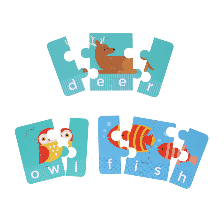PETIT COLLAGE Spelling Puzzles - Animals Multi-Coloured 22x6.7x18cm