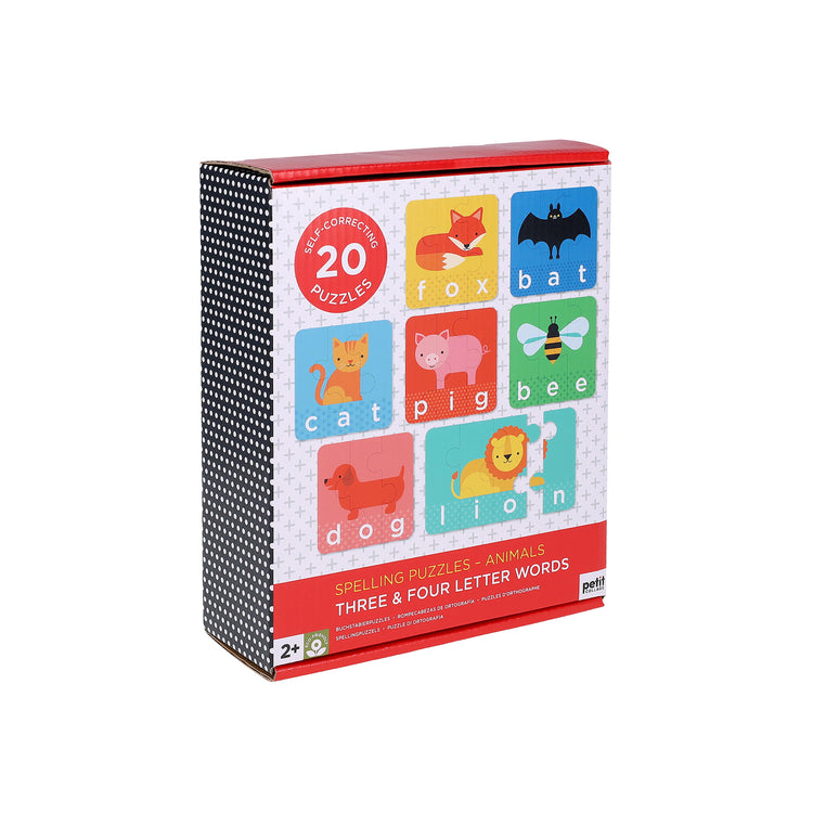 PETIT COLLAGE Spelling Puzzles - Animals Multi-Coloured 22x6.7x18cm