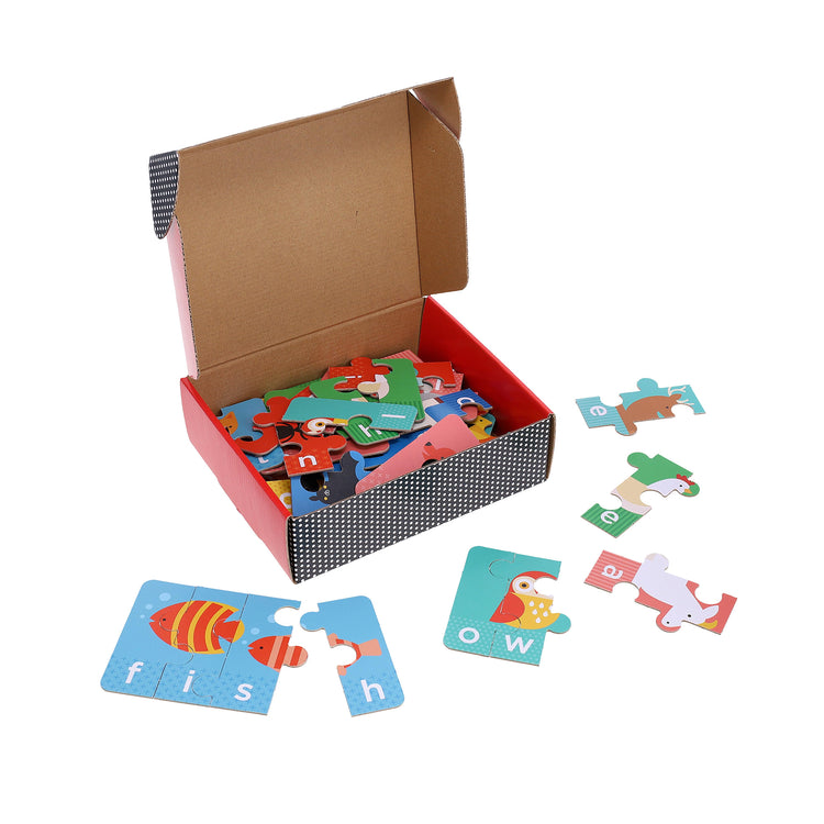 PETIT COLLAGE Spelling Puzzles - Animals Multi-Coloured 22x6.7x18cm