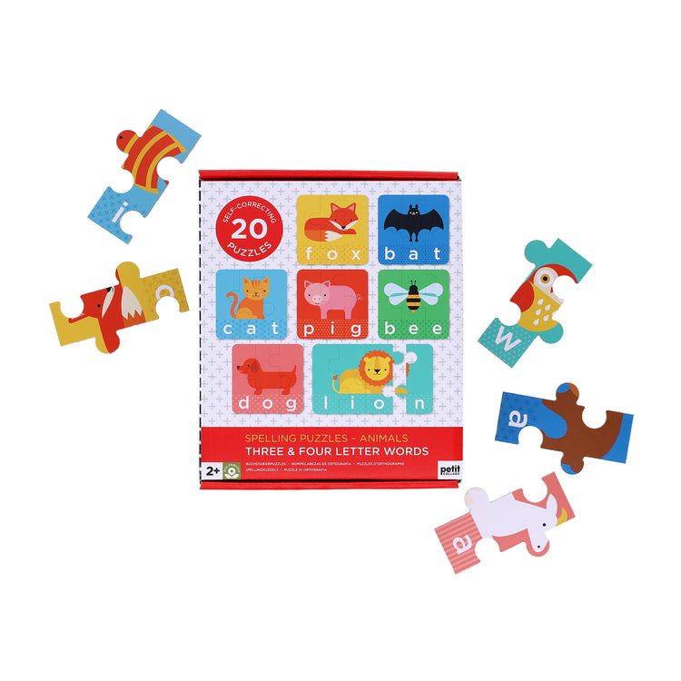 PETIT COLLAGE Spelling Puzzles - Animals Multi-Coloured 22x6.7x18cm