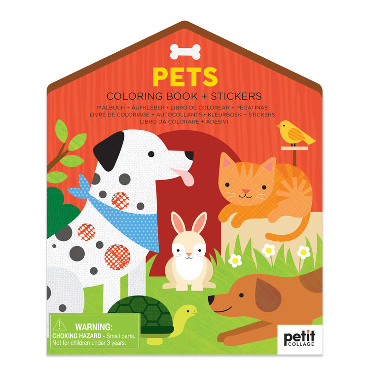 PETIT COLLAGE Colouring Book with Sticker - Pets Multi-Coloured