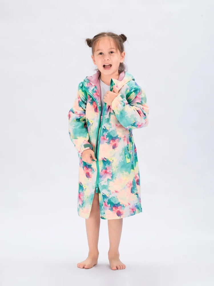 Seasnail Swim Parka For Kids- Watercolor