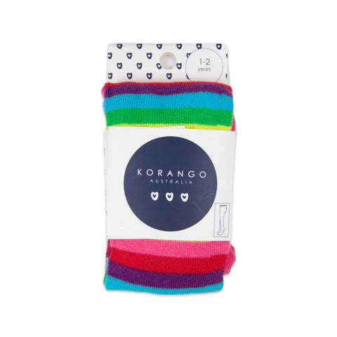 KORANGO Essentials Plain Tight Stripe Rainbow
