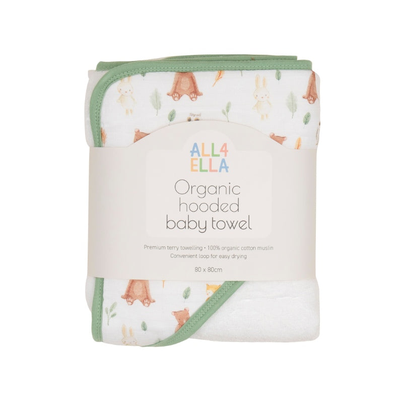 ALL4ELLA Baby hooded towel - Forest Friends