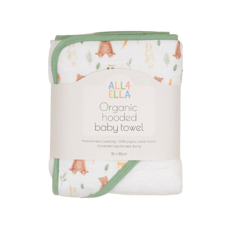 ALL4ELLA Baby hooded towel - Forest Friends