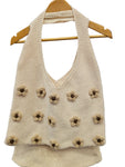 ST Beige/Cream Flower knitted bag