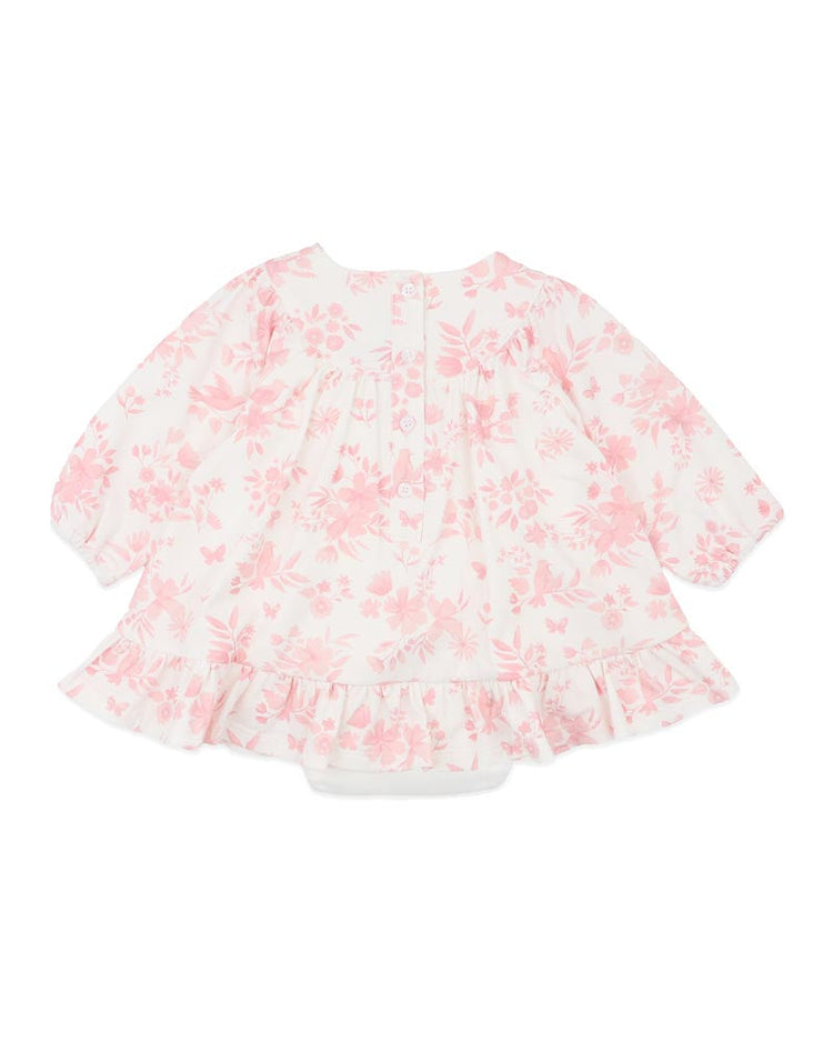 BEBE FERN BIRDS ORGANIC OVERLAY DRESS