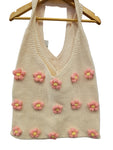 ST Delicate Pink Flower knitted bag