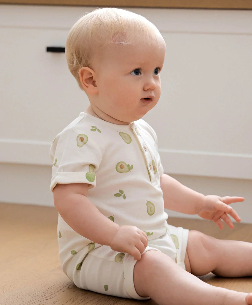Lummi in Colour Organic Cotton Romper - Avocados