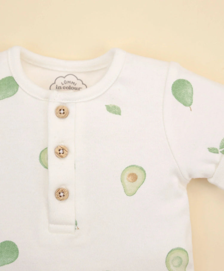 Lummi in Colour Organic Cotton Romper - Avocados