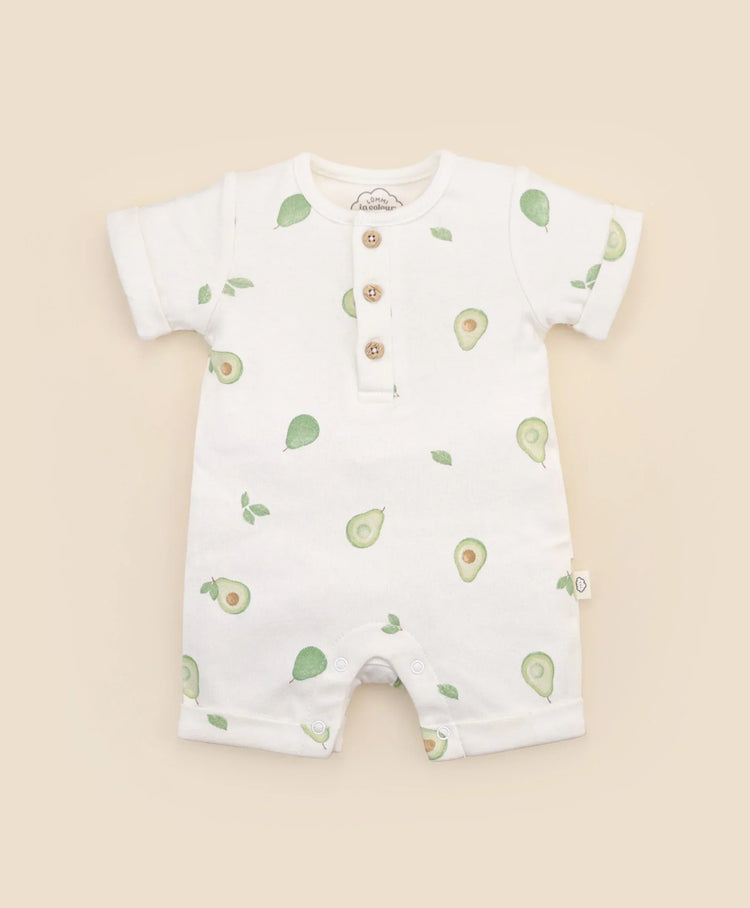 Lummi in Colour Organic Cotton Romper - Avocados