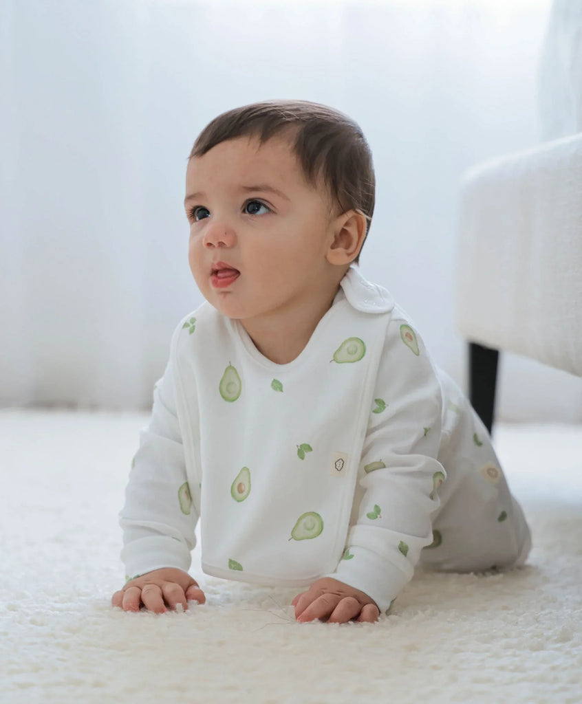 Lummi in Colour Organic Cotton Baby Bib - Avocados