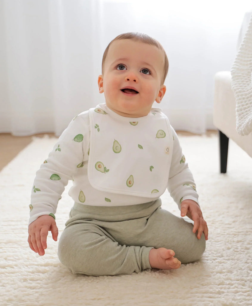 Lummi in Colour Organic Cotton Baby Bib - Avocados