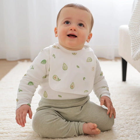 Lummi in Colour Organic Cotton Baby Bib - Avocados