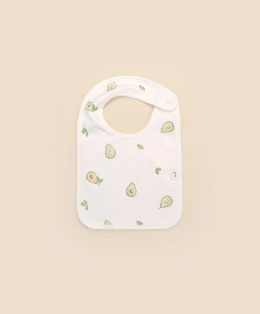 Lummi in Colour Organic Cotton Baby Bib - Avocados