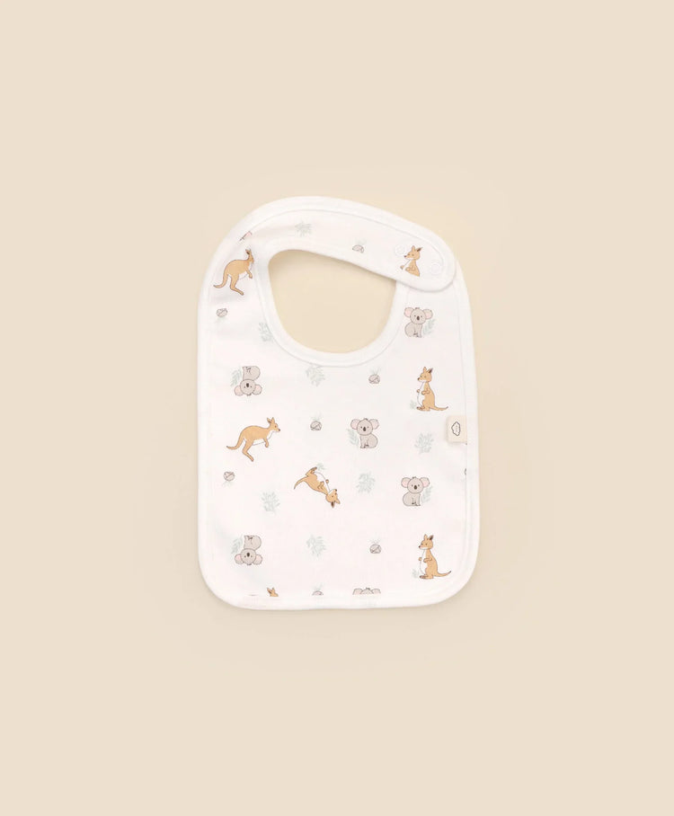 Lummi in Colour ORGANIC COTTON BABY BIB - KANGAROO & KOALA