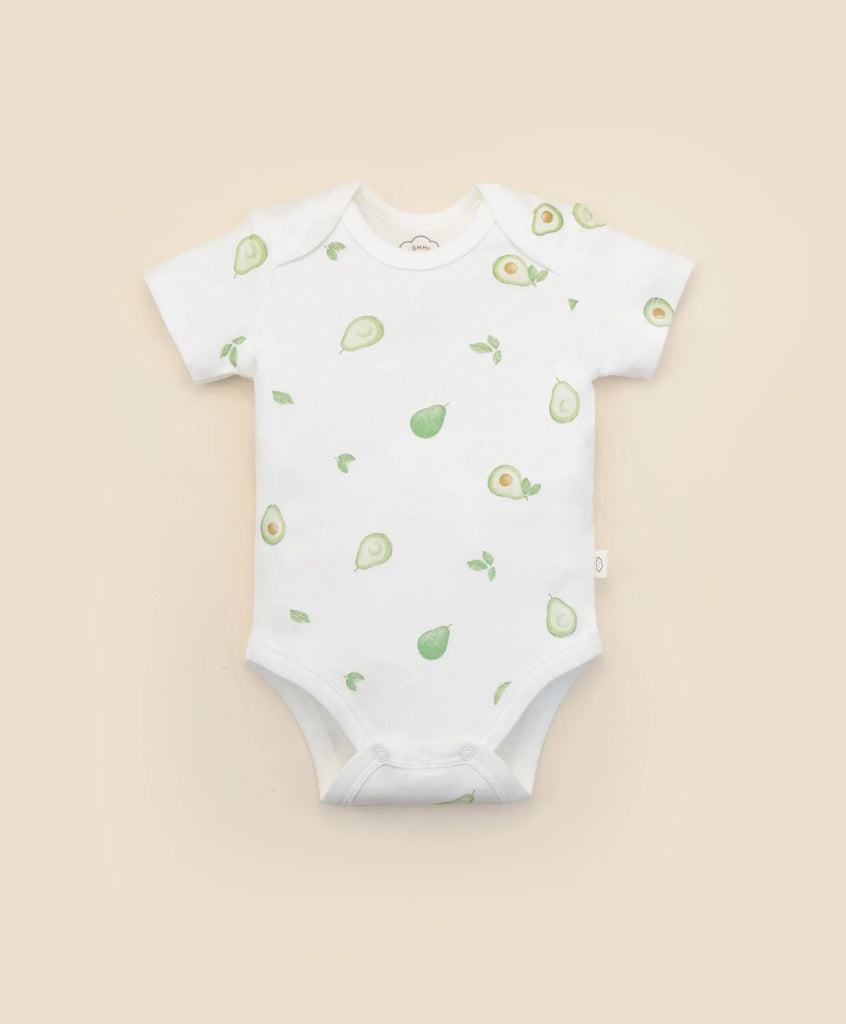 Lummi in Colour ORGANIC COTTON BABY SHORT SLEEVE BODYSUIT - Avocados