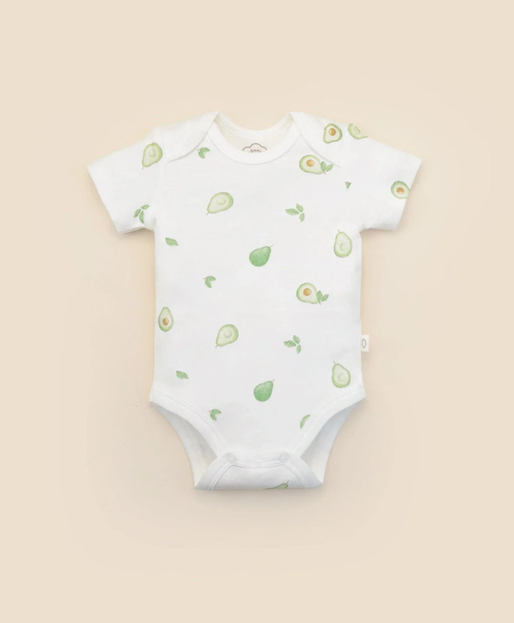 Lummi in Colour ORGANIC COTTON BABY SHORT SLEEVE BODYSUIT - Avocados