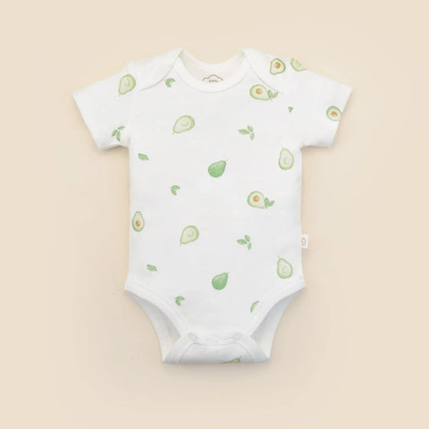Lummi in Colour ORGANIC COTTON BABY SHORT SLEEVE BODYSUIT - Avocados