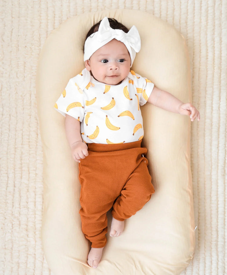 Lummi in Colour Organic Cotton Baby Short Sleeve Bodysuit - Bananas