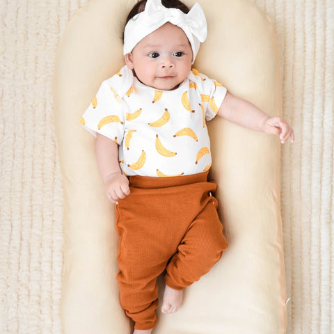 Lummi in Colour Organic Cotton Baby Short Sleeve Bodysuit - Bananas