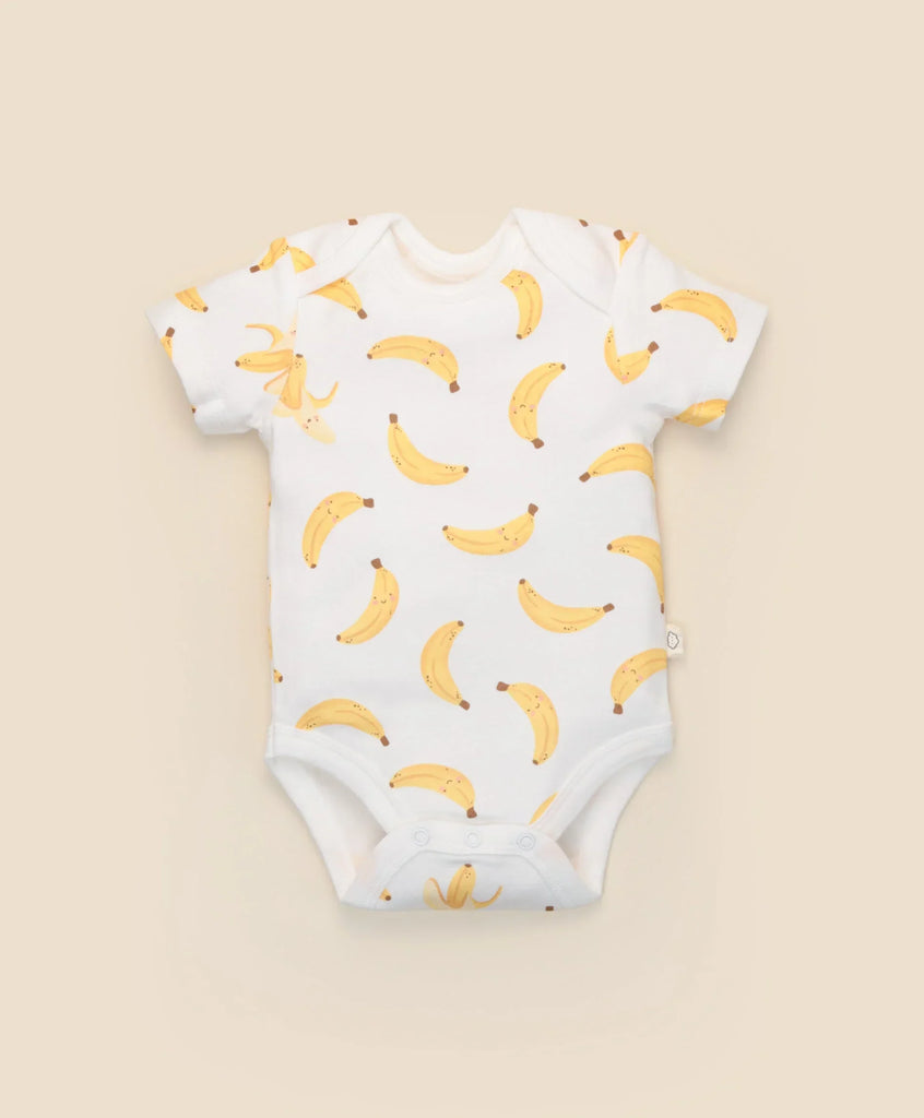 Lummi in Colour Organic Cotton Baby Short Sleeve Bodysuit - Bananas