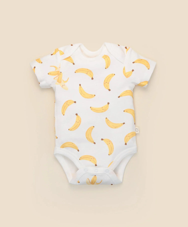 Lummi in Colour Organic Cotton Baby Short Sleeve Bodysuit - Bananas