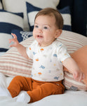 Lummi in Colour ORGANIC COTTON BABY SHORT SLEEVE BODYSUIT - SEA
