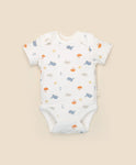 Lummi in Colour ORGANIC COTTON BABY SHORT SLEEVE BODYSUIT - SEA