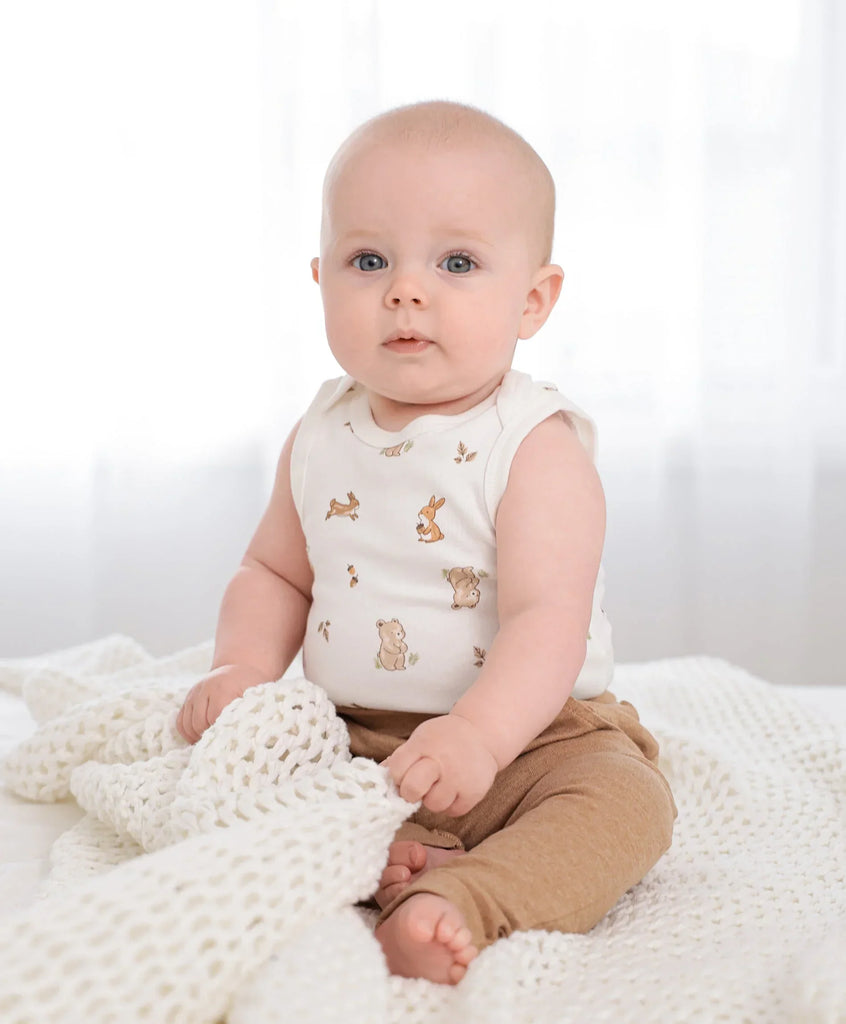 Lummi in Colour Organic Cotton Singlet Bodysuit - BEAR & BUNNY