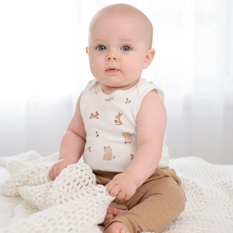 Lummi in Colour Organic Cotton Singlet Bodysuit - BEAR & BUNNY