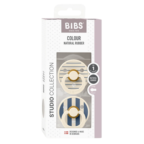 BIBS Dummies Studio,  Ivory/Steel Blue Mix- S1