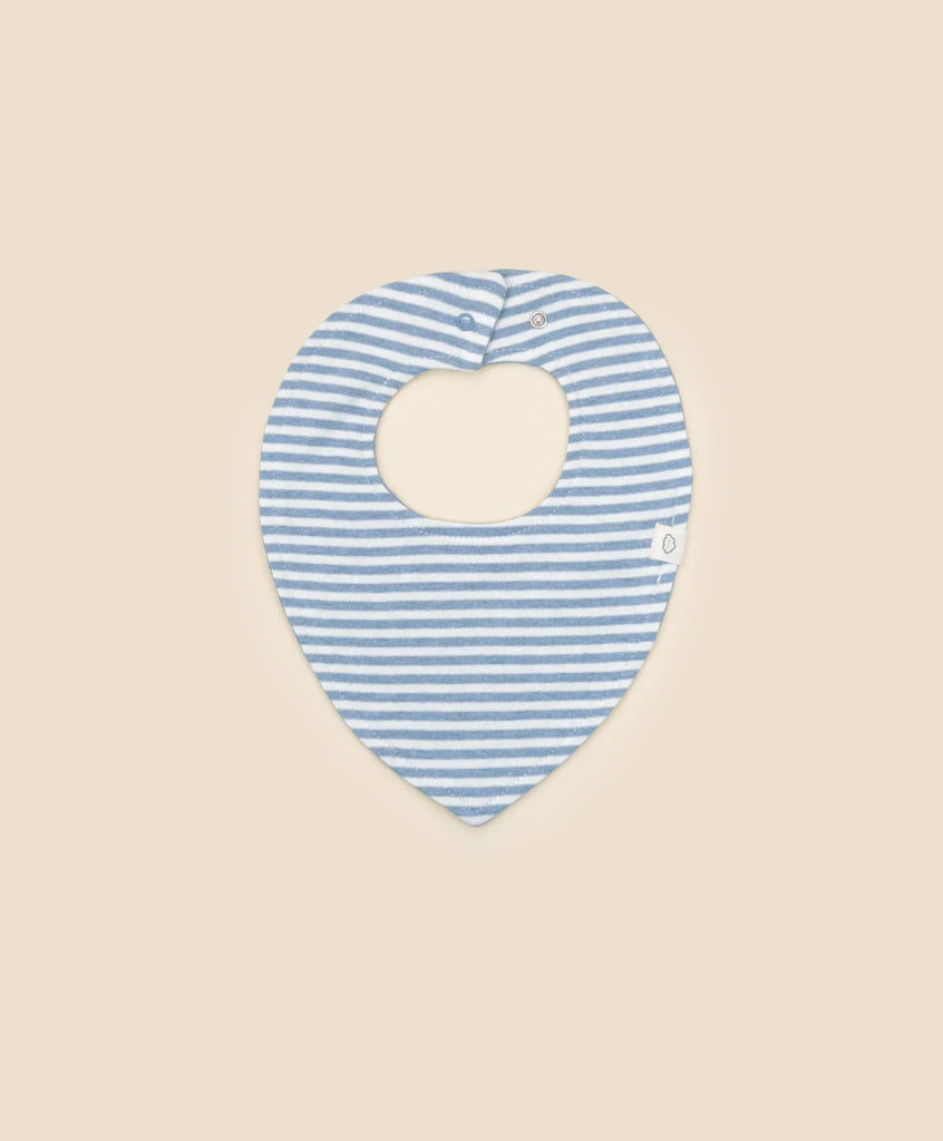 Lummi in Colour Organic Cotton Triangle Bib - Blue Stripes