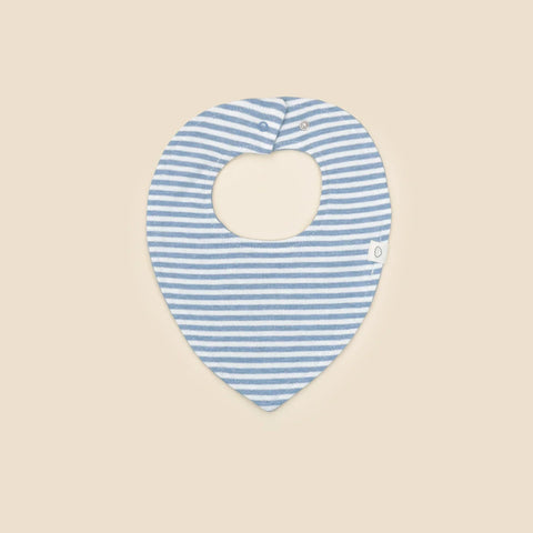 Lummi in Colour Organic Cotton Triangle Bib - Blue Stripes
