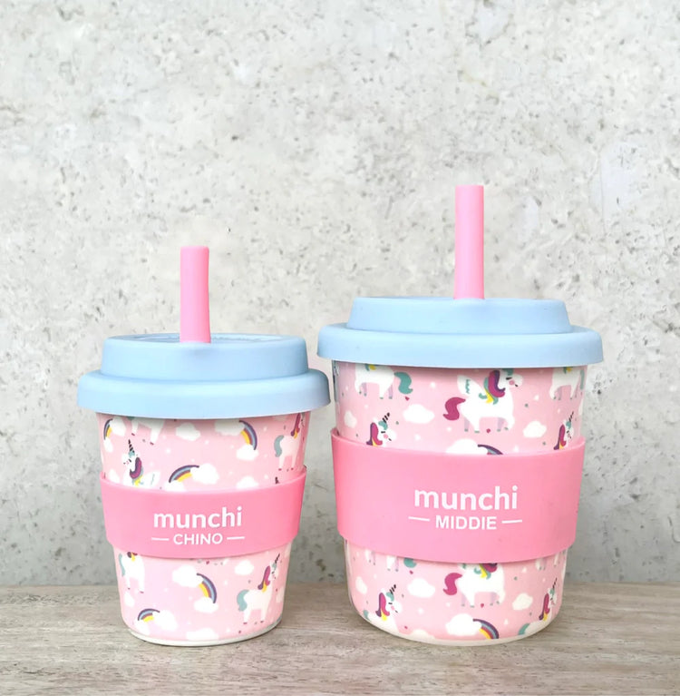 Munchi Middie 8oz Unicorn Babychino Cup - Straw Included