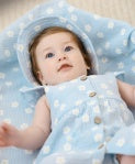Lummi in Colour ORGANIC COTTON MUSLIN BUTTONED DRESS - DAISY BLUE
