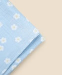 Lummi in Colour ORGANIC COTTON MUSLIN SWADDLE WRAP - DAISY BLUE