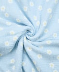 Lummi in Colour ORGANIC COTTON MUSLIN SWADDLE WRAP - DAISY BLUE