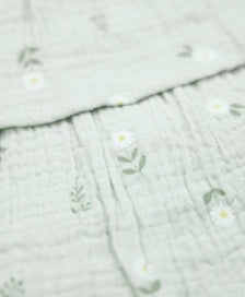 Lummi in Colour ORGANIC COTTON MUSLIN BUBBLE ROMPER - DAISY GREEN
