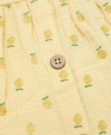 Lummi in Colour ORGANIC COTTON MUSLIN BUTTONED DRESS - LEMONS