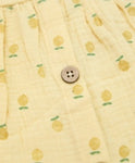 Lummi in Colour ORGANIC COTTON MUSLIN BUTTONED DRESS - LEMONS