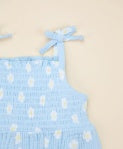 Lummi in Colour ORGANIC COTTON MUSLIN BUBBLE ROMPER - DAISY BLUE
